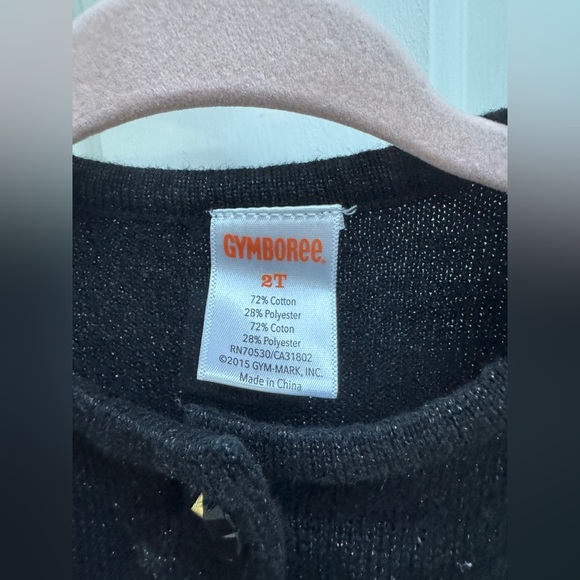 Gymboree 2T Black Shimmery Long Sleeve Flowy Cardigan Sweater - Picture 2 of 4